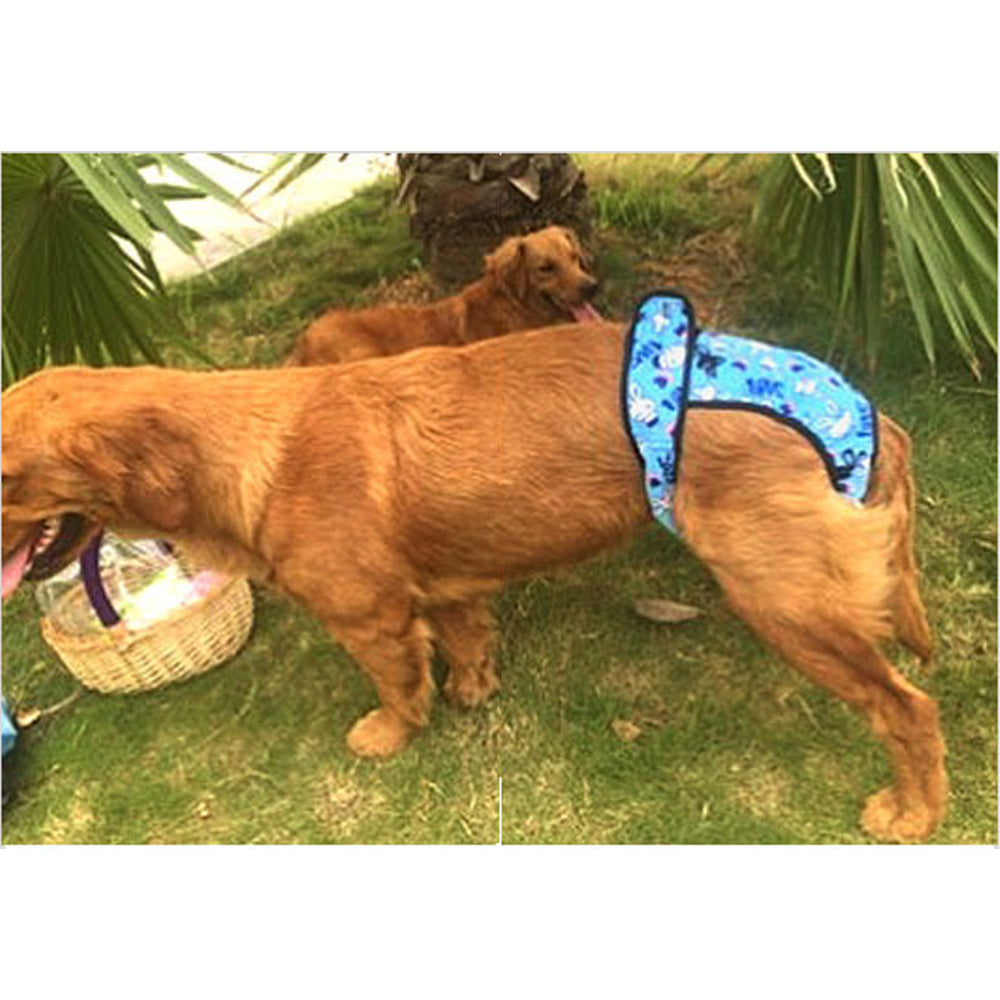 Reusable Dog Diapers Cotton Washable Doggie Diapers-Blue