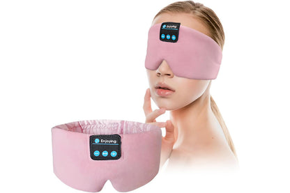 Bluetooth Sleep Mask with Headphones Music Eye Mask for Sleeping Travel Meditation -Pink