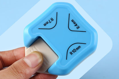 2 Piece 3-In-1 Corner Rounder Paper Round Corner Edges Punch - Blue