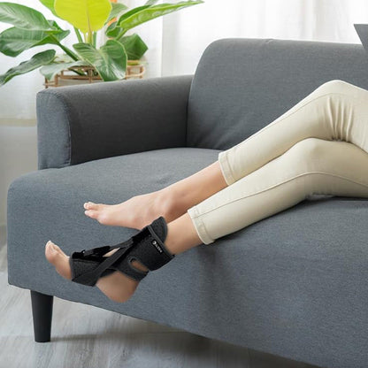 Plantar Fasciitis Night Splint Foot Drop and Achilles Brace Black