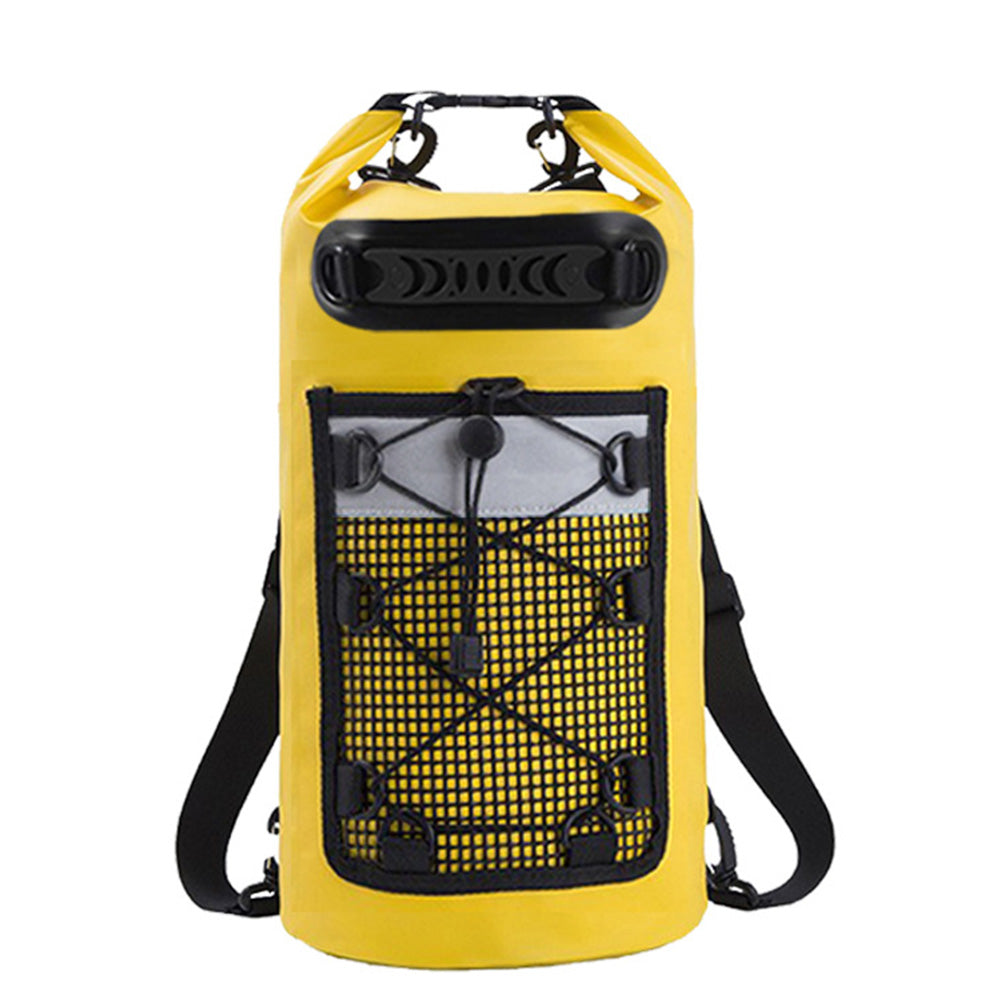 Roll-Top Backpack With Handle Dry Bag Outdoor Bag For Fishing Boating Camping-Yellow