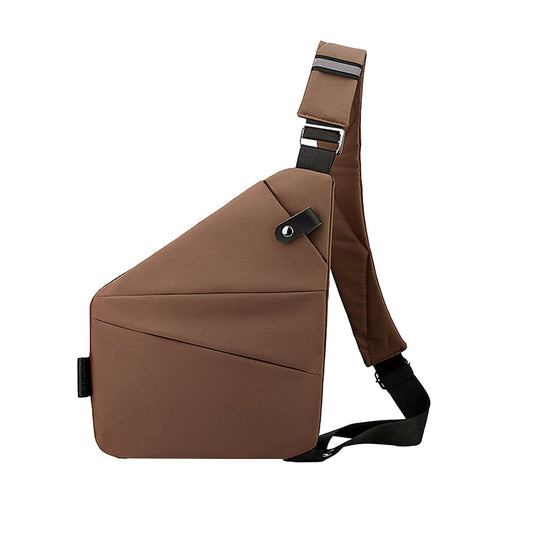 Men Anti-Theft Chest Pack Right Shoulder Sling Bag Travel Sports Crossbody Bag Coffee