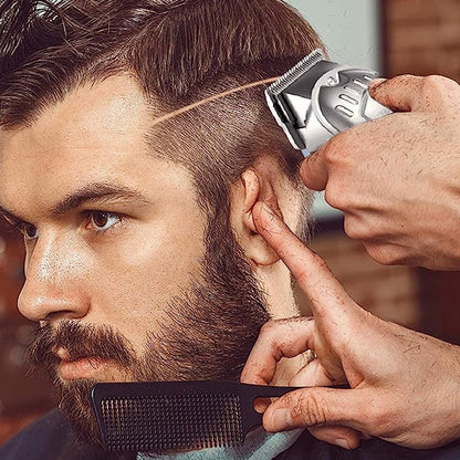 2Pcs Set Hair Clippers Cordless Barber Clippers LCD Display Hair Trimmers Set for Men