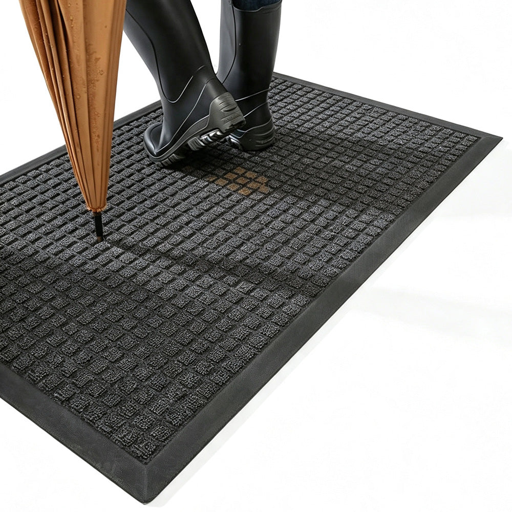 PVC Entrance Floor Mat with Slip Resistant Rubber Backing - Grey