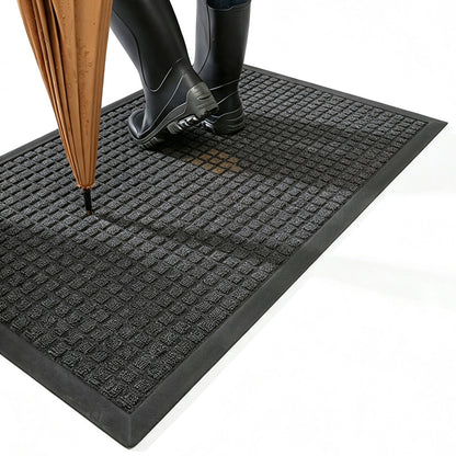 PVC Entrance Floor Mat with Slip Resistant Rubber Backing - Grey