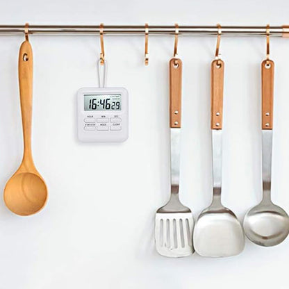 3-in-1 Electric Digital Timer Multi-Functional Loud Alarm Clock for Kitchen Gym Classroom White