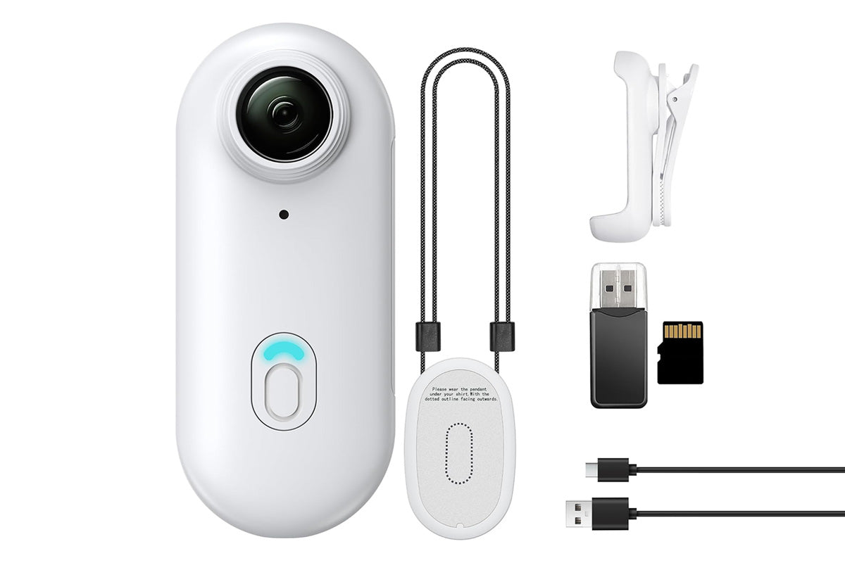 Mini Thumb Action Camera Portable Wearable Camera with Clip White