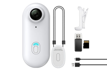 Mini Thumb Action Camera Portable Wearable Camera with Clip White