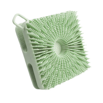 Dual-Sided Silicone Shower Body Brush ââ‚?Soft & Firm Exfoliating Scrubber Green
