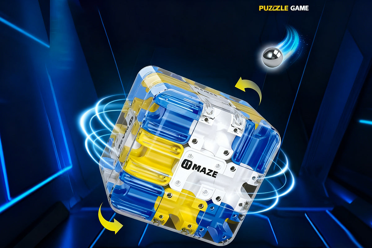 3D Rubik Race Game Educational Sensory Toys Rubik's Puzzle Brain Teaser-Blue