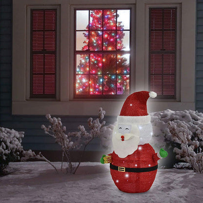 Telescopic Christmas Yard Signs with Stakes Lighted Xmas Signs Indoor Outdoor Decor Santa Style