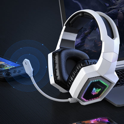 2.4GHz Wireless Gaming Headset with Flip Microphone for PC-White