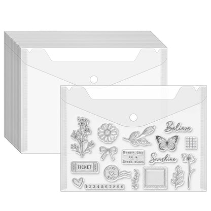 20 Pack Clear Horizontal Snap File Bags - A5