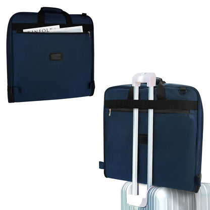 Foldable Garment Bag with Hanger and Shoulder Strap - Navy