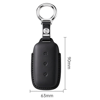 Leather Key Fob Cover Fit for Geely Galaxy E5 EX5 - Black