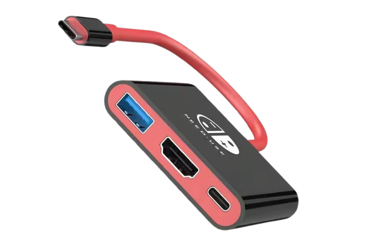 3-in-1 Dock for Nintendo Switch OLED TV Docking Station - Black and Red