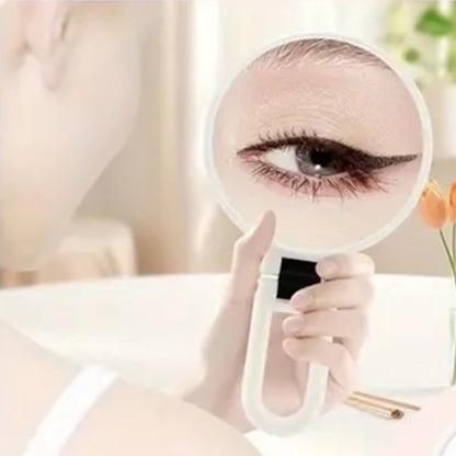 Foldable Double-sided Makeup Mirror 1X 30X Magnifying Mirror with Adjustable Stand White