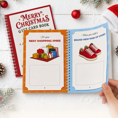 Christmas Gift Card Book Coil Bound Card Holder Book - Socks