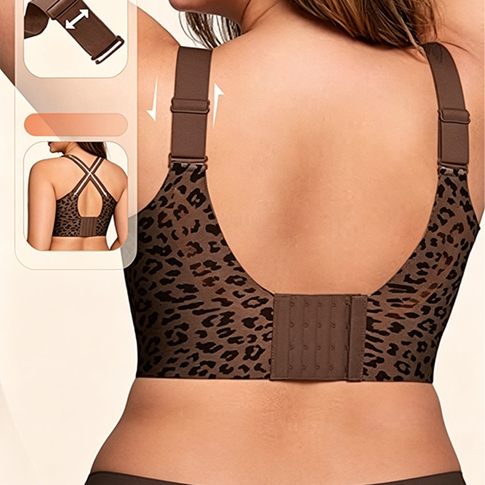Full Coverage Wireless Bra with Support and Lift for Women-Brown