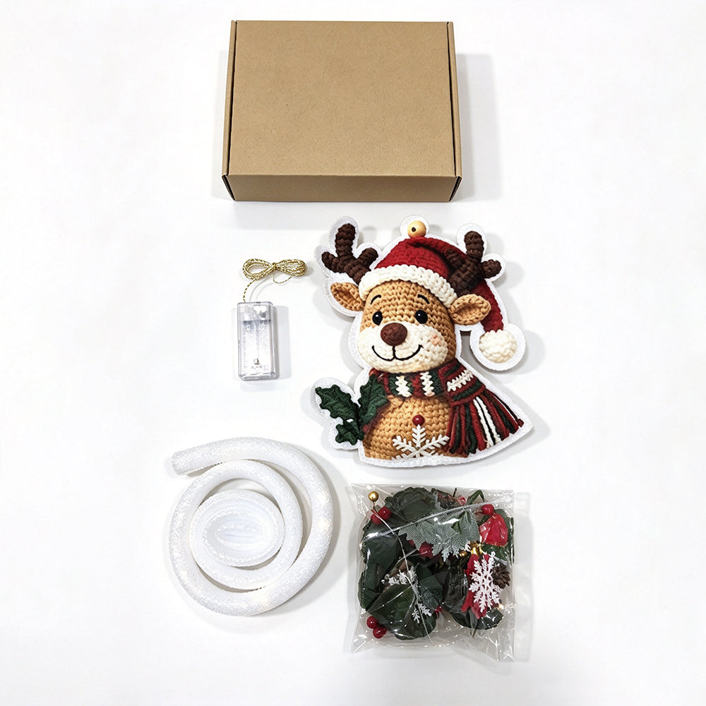 Glowing Christmas Door Hanger DIY Christmas Door Decor For Adults - Deer
