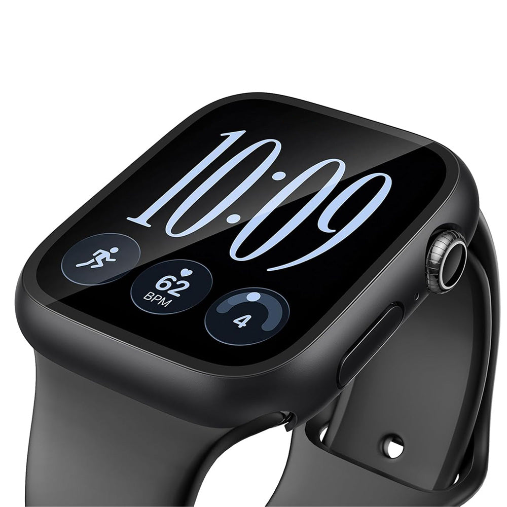 2 Piece Case and Screen Protector Set for Apple Watch Series 12 - Black