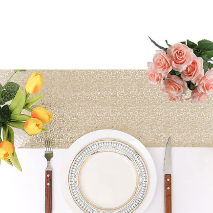 High Density Sequin Table Runner for Weddings Parties and Holidays - Gold