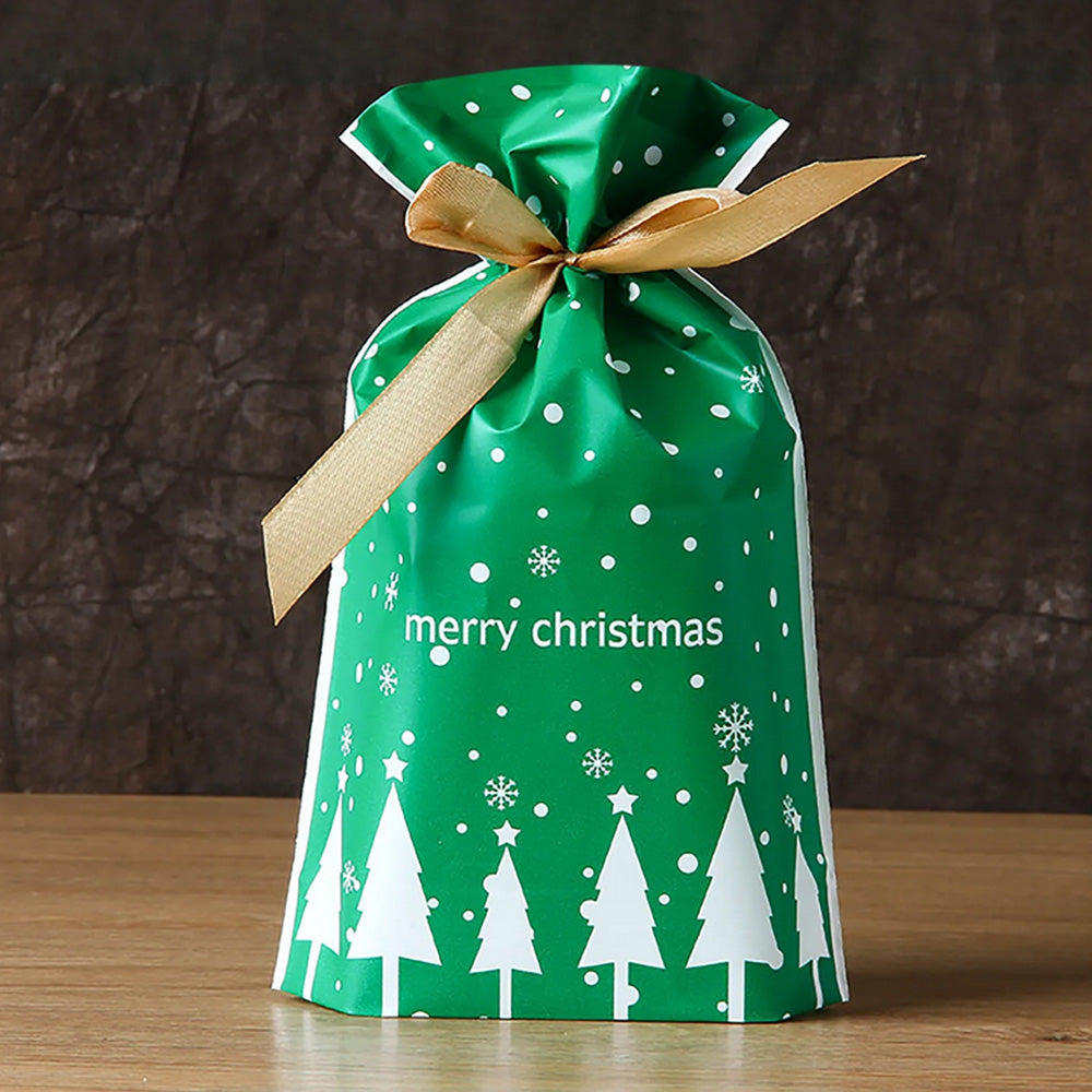 50PCS Christmas Candy Treat Bags Gift Wrapping Drawstring Bags for Holiday Parties Style 2