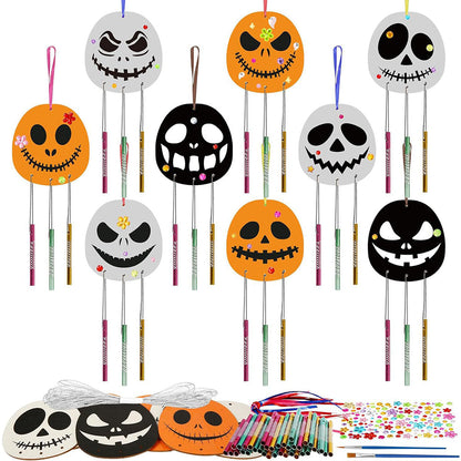 3D Wooden Wind Chime Craft Kit for Kids DIY Wind Chimes Decorative Ornament Halloween Style