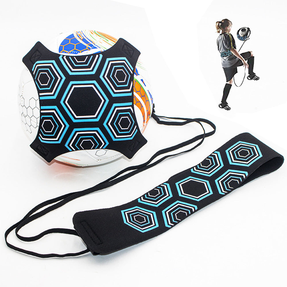 Soccer Volleyball & Rugby Trainer Football Kick and Throw Solo Practice Training Aid Blue