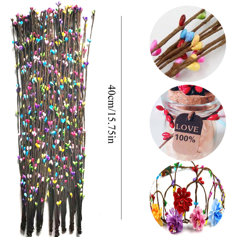 100 PCS Realistic Artificial Willow Stems -Mixed Color