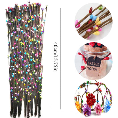 100 PCS Realistic Artificial Willow Stems -Mixed Color