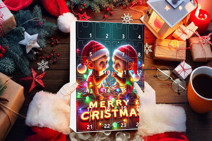 2025 Advent Countdown Calendar Monkey Christmas Hanging Ornaments -Twin Monkeys