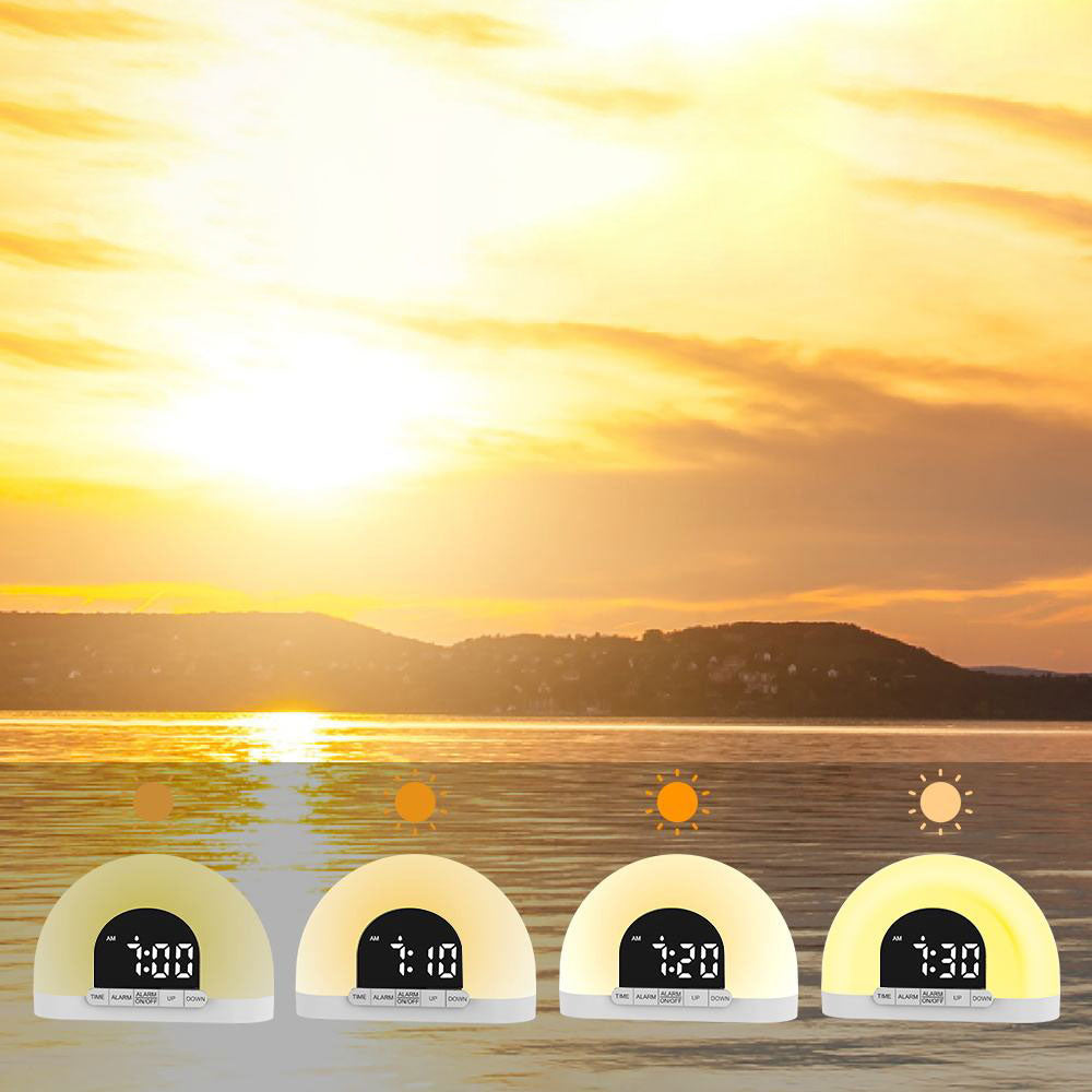 Sunrise Alarm Clock Smart Wake Up Alarm Sunlight Digital LED Night Lamp Clock
