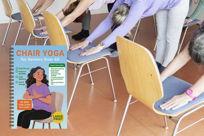 Chair Yoga Notebook for Seniors Wellness Exercises - Blue