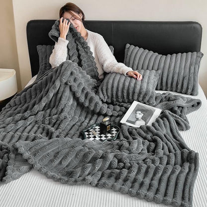 Throw Blanket for Couch Sofa Soft Fleece Throw Blankets Room Home Decor-Grey