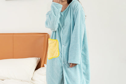 2Pcs Absorbent Wearable Hooded Surf Poncho Quick-Dry Blanket Towels For Swiming Surfing Aquatics-Blue