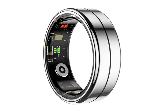 Smart Health Ring for Women Men Fitness Tracker with Heart Rate Sleep Monitoring -Silver