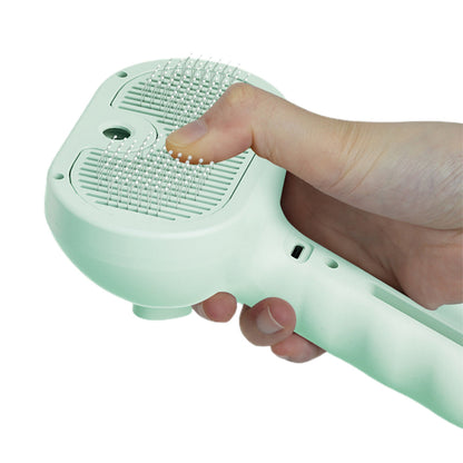 Pet Steam Brush Cat Dog Spray Hair Removal Comb for Shedding Grooming Green