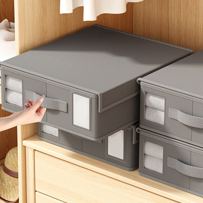 Foldable Bed Sheet Organizer Non-woven Closet Organizers with Clear Window Style 4