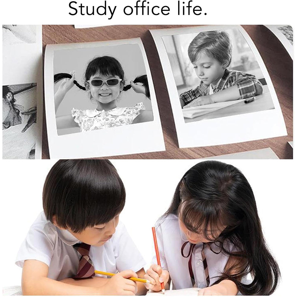 Bluetooth Mini Pocket Printer Thermal Printer Inkless Photo Printer for Learning Assistance Study Notes White