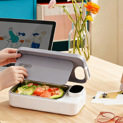 900ml Stainless Steel Heated Lunch Box -Grey