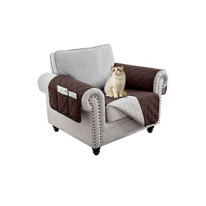 Water Resistant Split Recliner Couch Cover Non-Slip Sofa Chair Slipcovers Brown