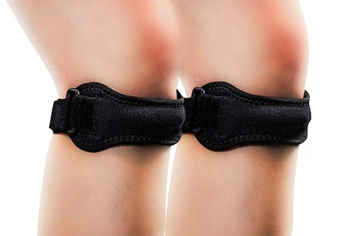 2Pcs Knee Relief Patella Stabilizer Support Brace for Running Hiking Basketball Tennis Volleyball Squats Tendonitis -Black