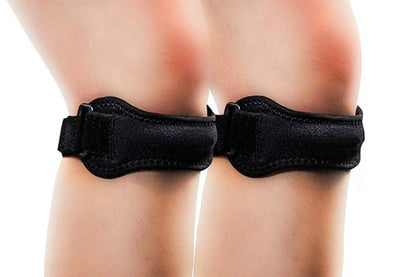 2Pcs Knee Relief Patella Stabilizer Support Brace for Running Hiking Basketball Tennis Volleyball Squats Tendonitis -Black
