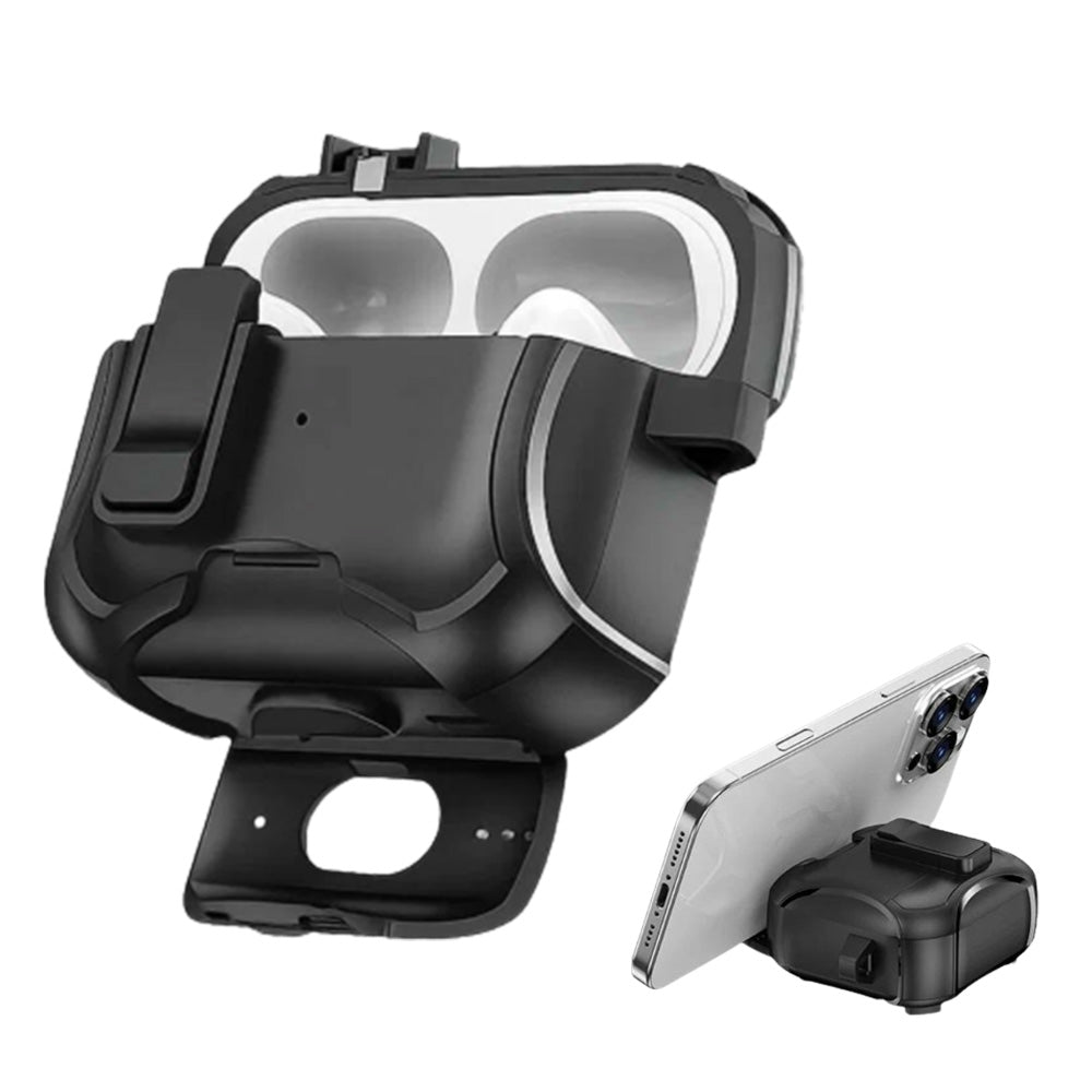 Protective Case For AirPods With Stand Support MagSafe Wireless Charging-Black