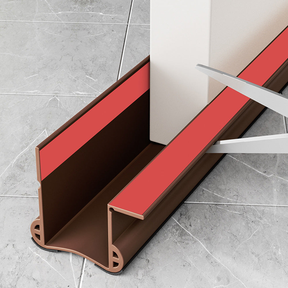 93cm Door Bottom Seal Strip Sound Reducing Felt Light Blocking - Brown