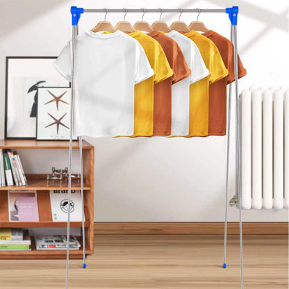 Portable Travel Garment Rack Folding Clothes Rack for lightweight Clothing Blue