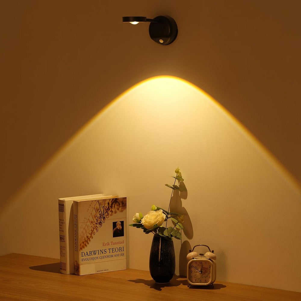 3Pcs Wireless Picture Lights and Mini Accent Spotlights LED Wall Sconce for Art Display-Black