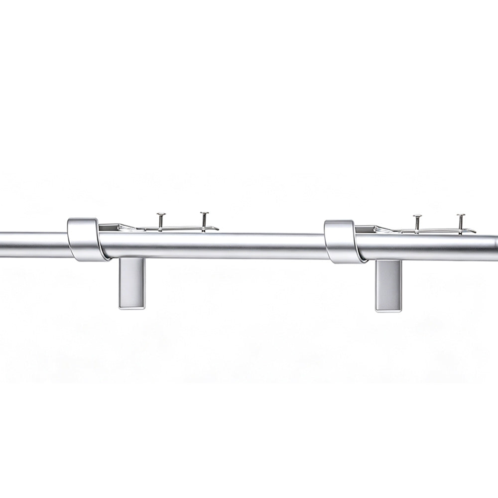 2Pcs Tap In Iron Curtain Rod Brackets -Grey