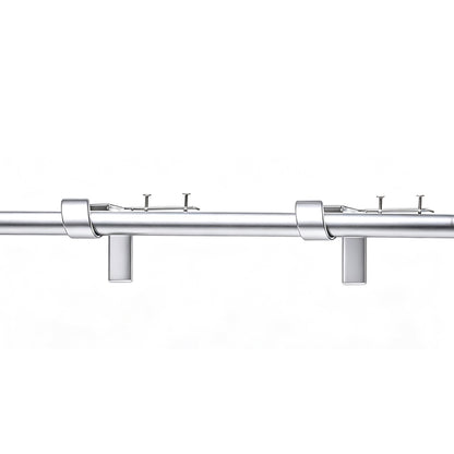 2Pcs Tap In Iron Curtain Rod Brackets -Grey